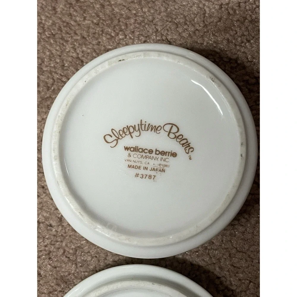Sleepytime Bear Trinket Box Porcelain Jewelry Wallace Berrie 1983 With Lid